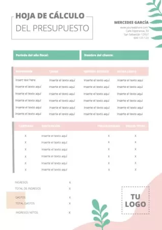 Edita un diseño de presupuesto