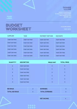 Modifier un modèle de budget