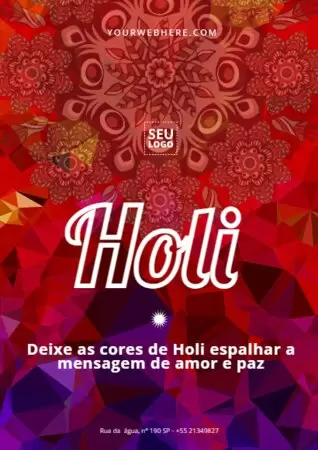 Crie um design sobre o Holi Festival