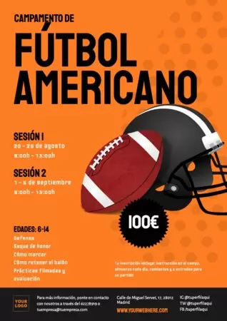 Edita un diseño de fútbol americano