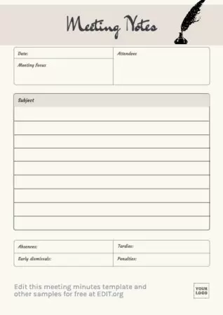 Edit a Minutes template