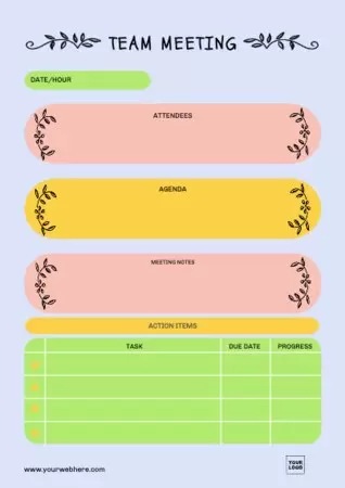 Edit a Minutes template