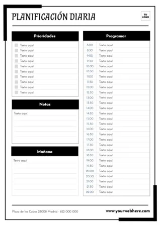 Edita un planificador diario