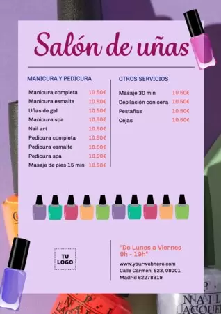 Crea un diseño para centros de manicura