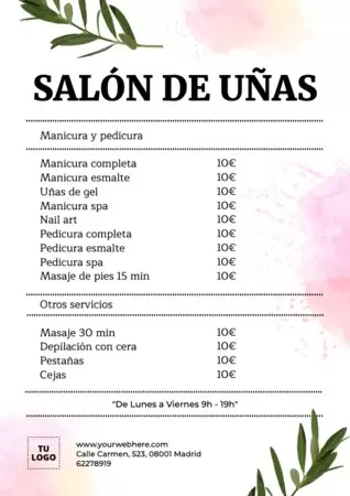 Crea un diseño para centros de manicura