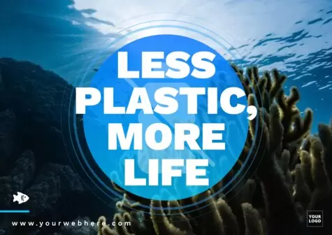 Edytuj plakat na temat zatrzymania zanieczyszczenia plastikiem