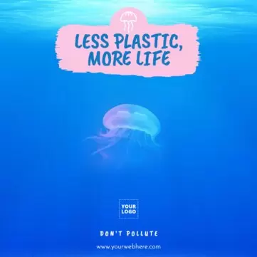 Edit a poster on stop plastic pollution
