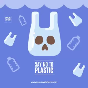 Edit a poster on stop plastic pollution