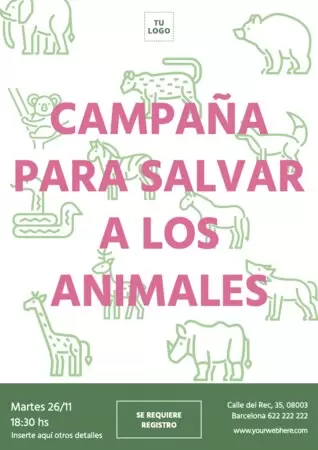 Edita un póster para salvar animales