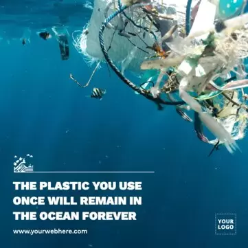 Edit a poster on stop plastic pollution