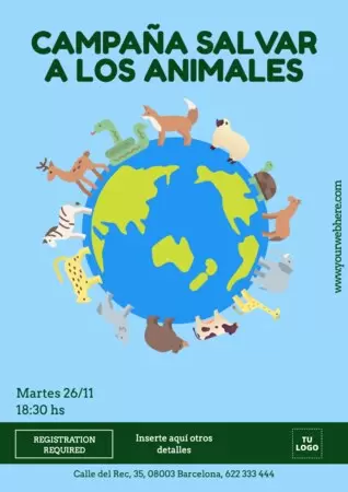 Edita un póster para salvar animales