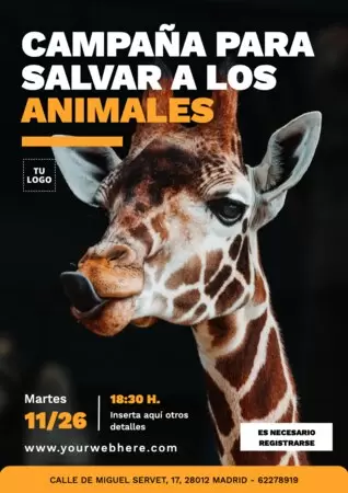 Edita un póster para salvar animales