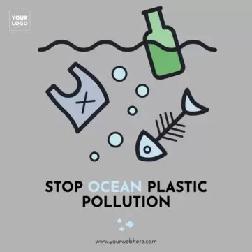 Edit a poster on stop plastic pollution