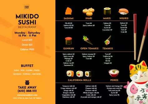 Éditer un menu de sushi