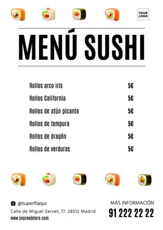 Edita un menú de sushi