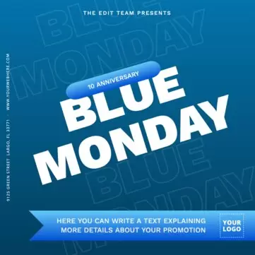 Editar um pôster para a Blue Monday