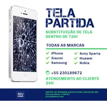 Editar um design sobre conserto de celular