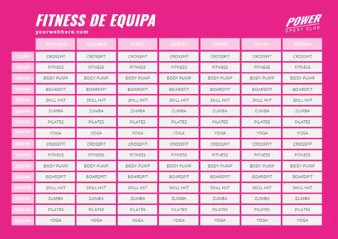 Crie a programação do seu ginásio