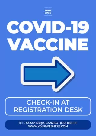 Editar um cartaz de testes e vacinas