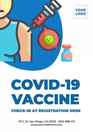Editar um cartaz de testes e vacinas