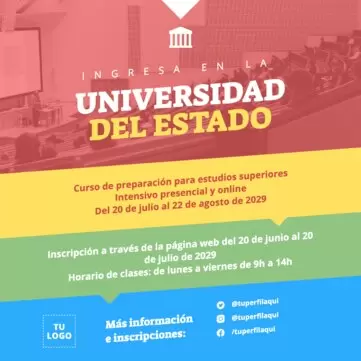 Edita un diseño para universidades