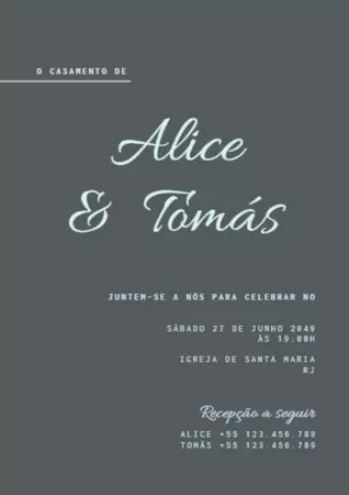 Crie um convite de casamento