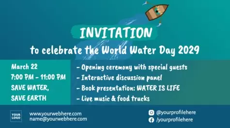 Edita um design do dia mundial da água