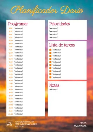 Edita un planificador diario