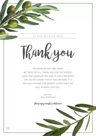 Edit a wedding thank you card