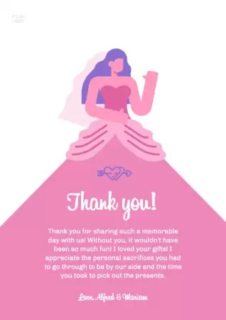 Éditez une carte de remerciement de mariage