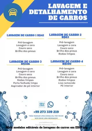 Edite um design de lava-jato