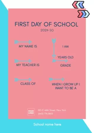 Een bord voor de eerste schooldag bewerken