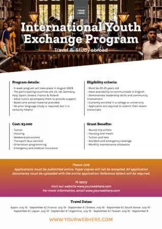 Edit an exchange program template