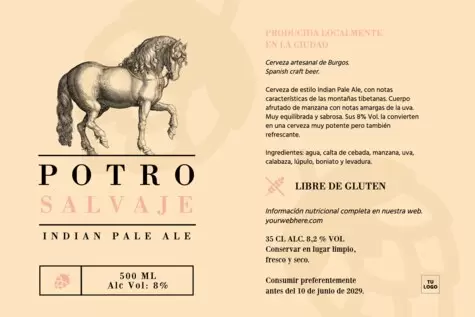 Edita una etiqueta de cerveza