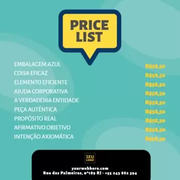 Editar uma lista de preços