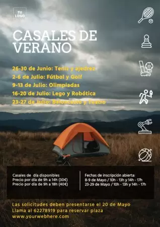 Edita una plantilla de campamento de verano