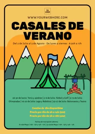 Edita una plantilla de campamento de verano