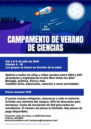 Edita una plantilla de campamento de verano