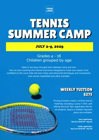 Edit a flyer for a summer camp