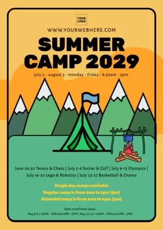 Bearbeite einen Flyer für Sommercamps