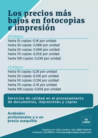 Edita un cartel de se hacen fotocopias