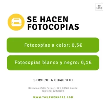 Edita un cartel de se hacen fotocopias