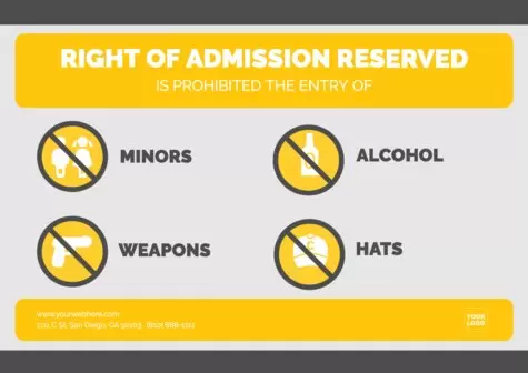 Edit a Right of Admission template