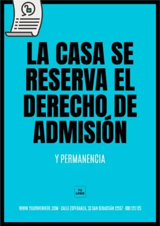 Editar un cartel de Derecho de Admisión