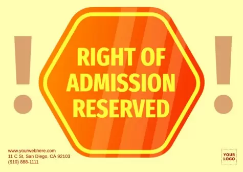 Edit a Right of Admission template