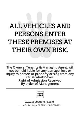 Edit a Right of Admission template