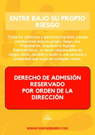 Editar un cartel de Derecho de Admisión