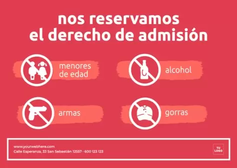 Editar un cartel de Derecho de Admisión