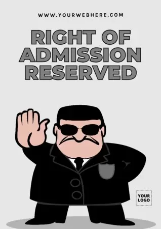 Edit a Right of Admission template