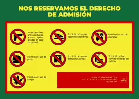 Editar un cartel de Derecho de Admisión